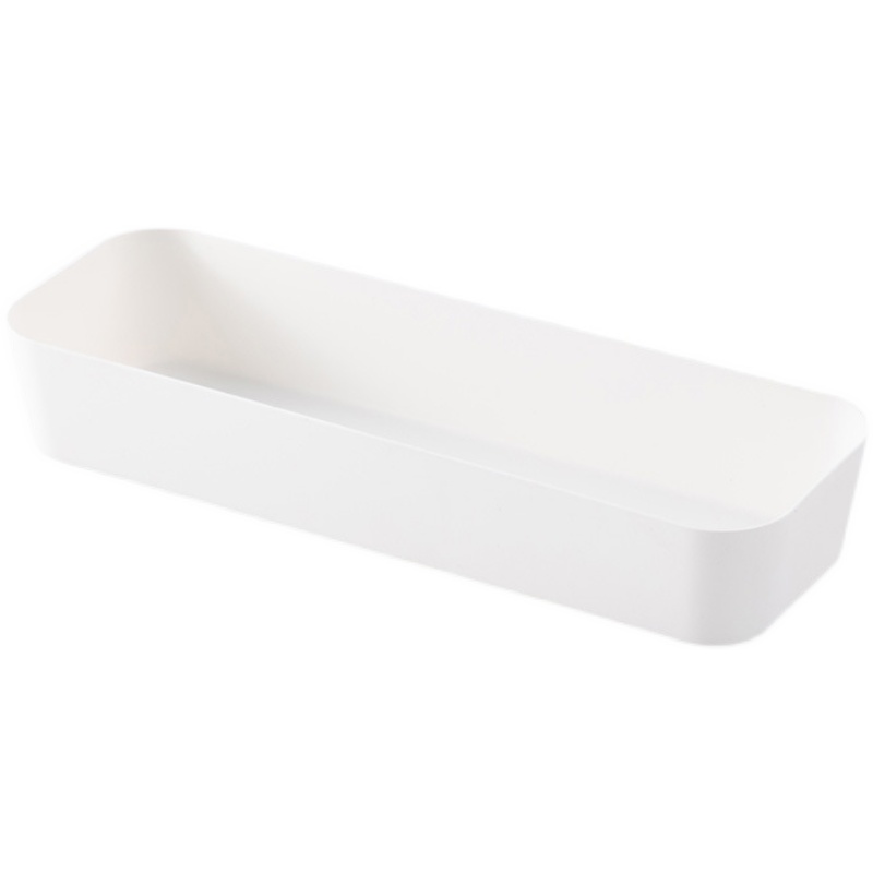 日式白色可组合化妆品护肤品桌面整理盒分格储物盒文具抽屉收纳盒-图3