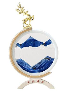 流沙画沙漏摆件客厅酒柜电视柜鹿装饰品