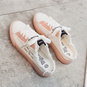 原宿风ulzzang半拖小白鞋