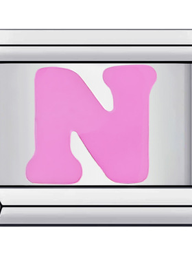 不锈钢粉色英文字母DIY模块手链