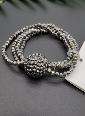 外贸饰品A7新款质感水晶玻璃宝石精致松紧Z家走秀漂亮手链手镯