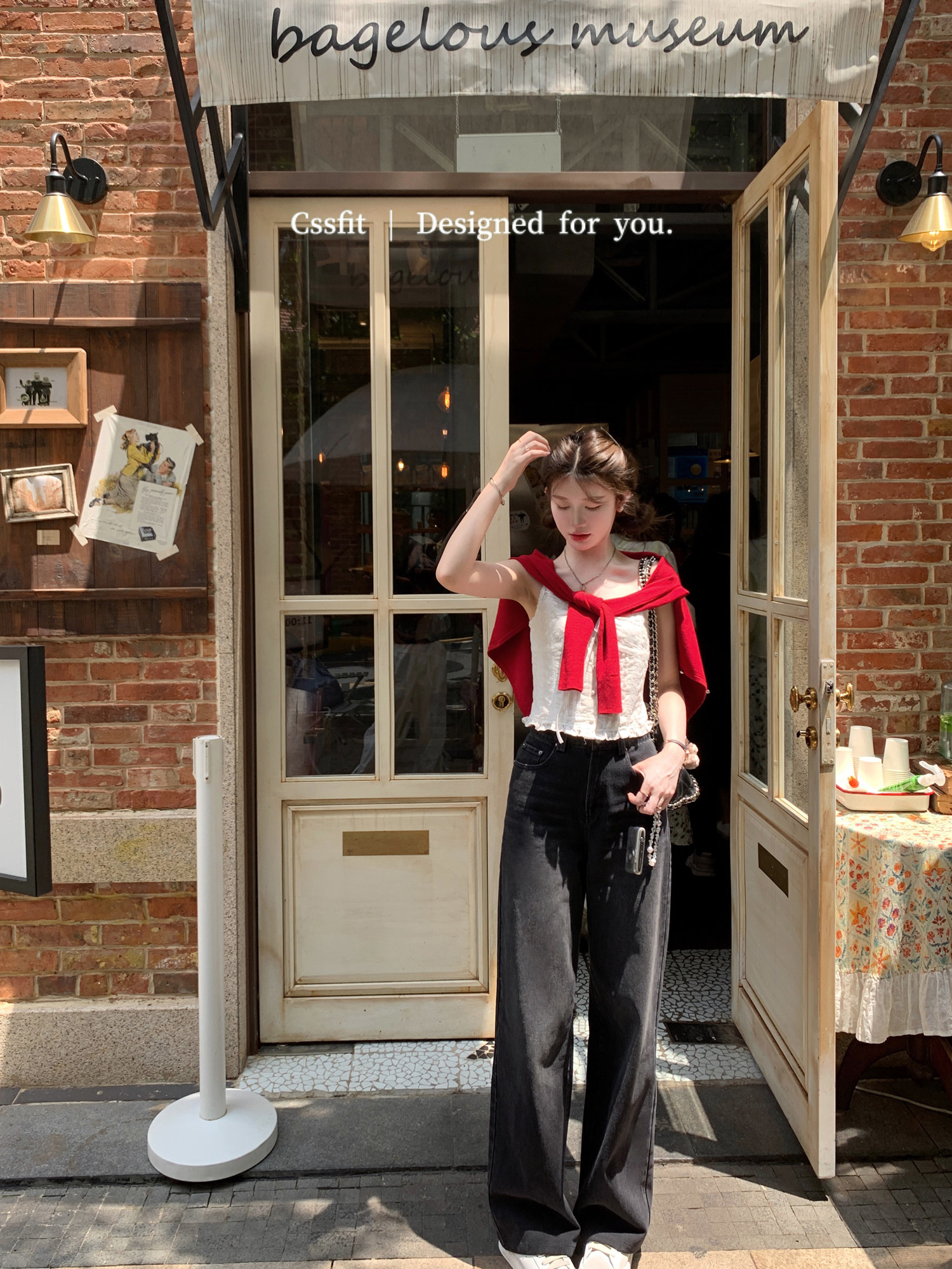 迟伞伞 25/ss 万搭款 白色上衣拼接系带蕾丝鱼骨内搭吊带背心女,淘宝优惠券,粉丝福利购,淘宝优惠卷