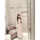 Chi Umbrella Pleated Lace Tencel Suspender Pants suit