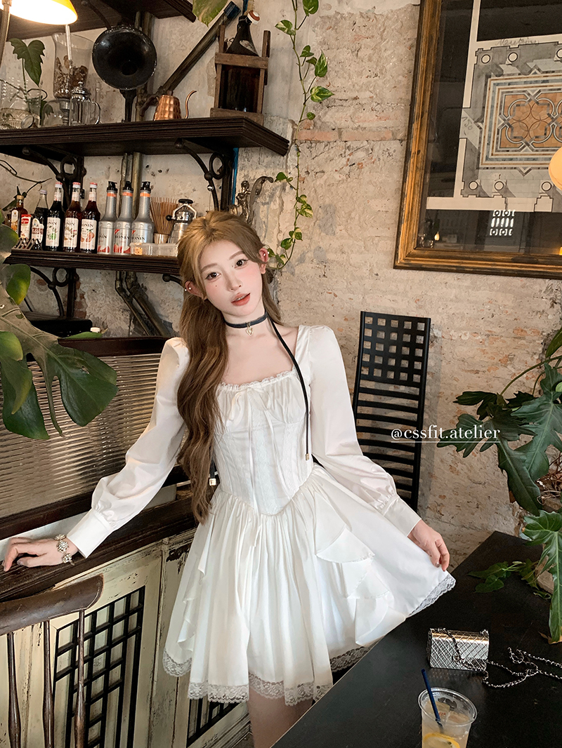 迟伞伞 海上维纳斯 house长袖版少女蕾丝拼接蓬蓬连衣裙短裙女,淘宝优惠券,粉丝福利购,淘宝优惠卷