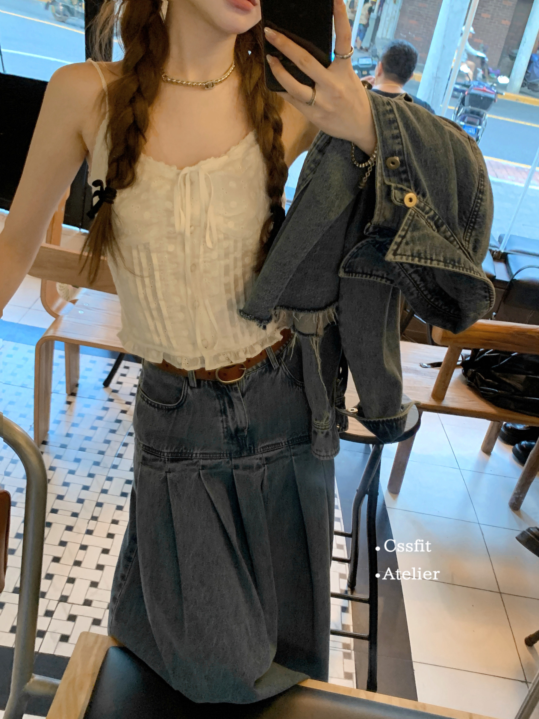 迟伞伞 25/ss 万搭款 白色上衣拼接系带蕾丝鱼骨内搭吊带背心女,淘宝优惠券,粉丝福利购,淘宝优惠卷