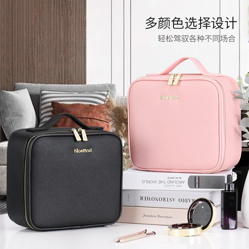 NICELAND纳诗莲旗舰店NICELAND带全屏镜子化妆包便携女化妆箱手提大容量化妆品收纳包盒2