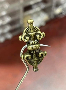 藏式文玩黄铜配件手链项链108佛珠子弟珠背云金刚杵铃腰珠侧挂diy