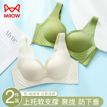 Cat person without scar underwear woman comfort no steel ring small chest gathering soft support upper Tory anti-drooping beauty back bra cover