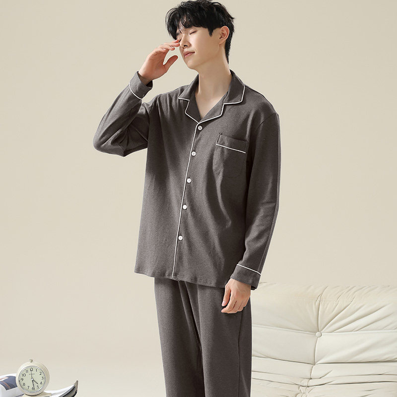 猫人纯棉长袖睡衣男春夏2024年新款男士家居服翻领薄款可外穿套装,淘宝优惠券,粉丝福利购,淘宝优惠卷