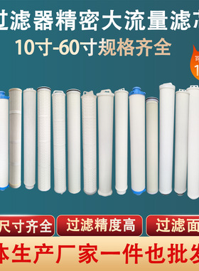 40寸大通量滤芯大流量折叠滤芯电厂垃圾渗透液中水回用超滤前置芯