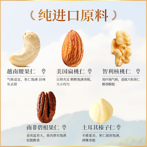 【沃隆】混合坚果500g/罐100%纯坚果无果干量贩罐装休闲零食营养 - 图1