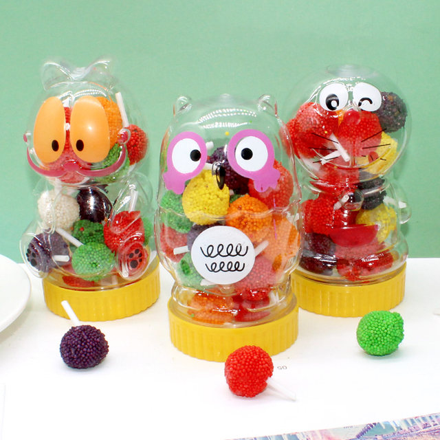 Fun pearl sugar mini gourd lollipops with multiple flavors