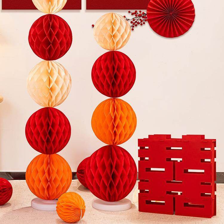 2026款结蜂窝球纸灯笼立柱装婚房婚布置套装网红婚礼新房饰客厅拍,淘宝优惠券,粉丝福利购,淘宝优惠卷
