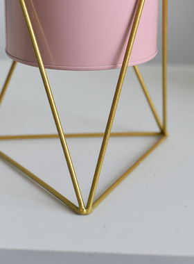 铁艺花盆花架支架置物架摆件落地北欧简约现代家居金属工艺品花瓶