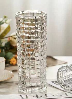 欧式水晶玻璃花瓶  鲜花富贵竹插花瓶 水培花器客厅装饰家居摆件