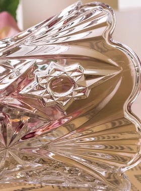 欧式水晶玻璃花瓶厚重家居摆件鲜花富贵竹插花瓶花器客厅感