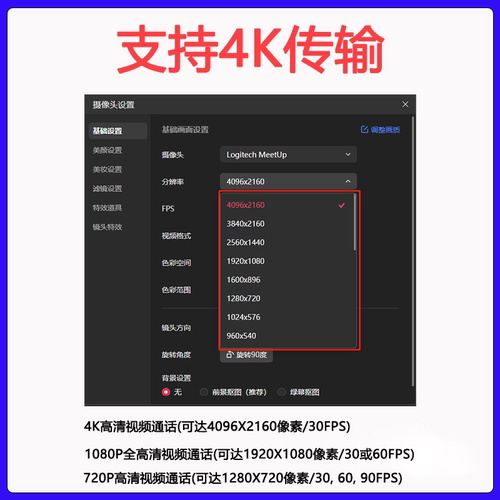 全新罗技C1000E/S 2.2米5米type-c 4K数据线3.0高速传输线摄像头-图1