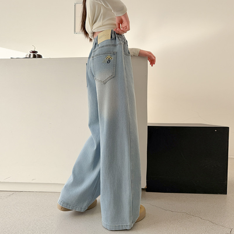 女童春装牛仔阔腿裤外穿2026新款中大童宽松直筒裤初中生显瘦裤子,淘宝优惠券,粉丝福利购,淘宝优惠卷