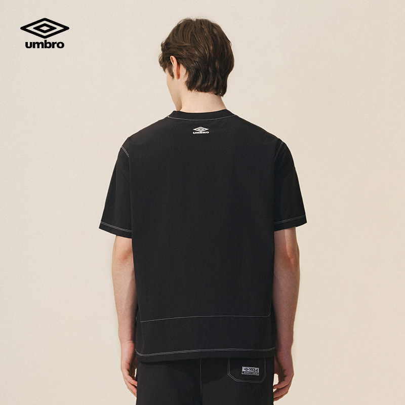 umbro茵宝官方短袖新款足球复古撞色圆领休闲男运动T恤衫抽绳上衣,淘宝优惠券,粉丝福利购,淘宝优惠卷