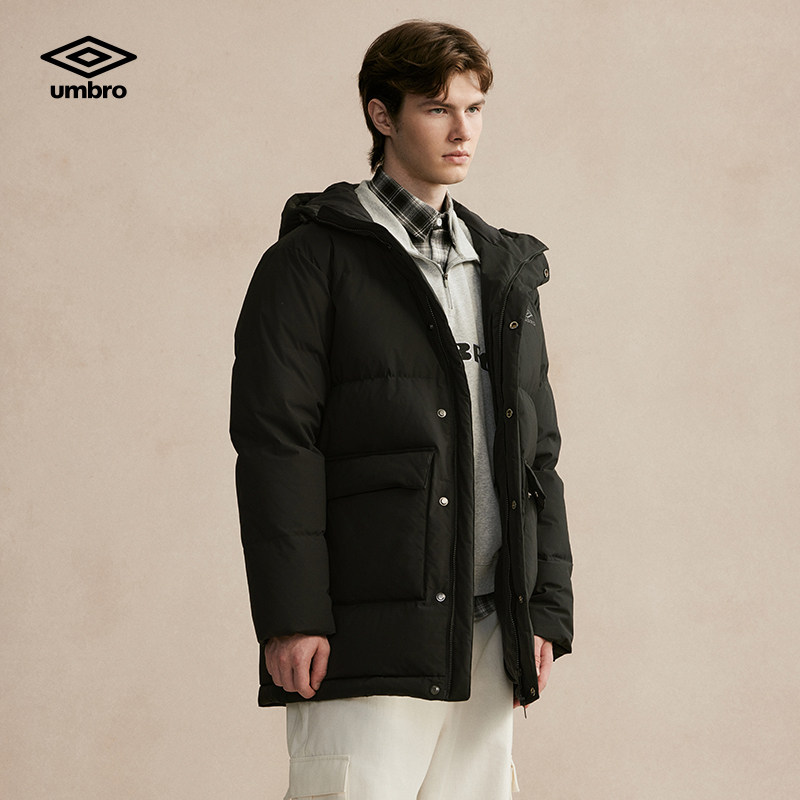 umbro茵宝官方连帽羽绒服鸭绒中长款男款户外冬季加厚保暖外套男,淘宝优惠券,粉丝福利购,淘宝优惠卷