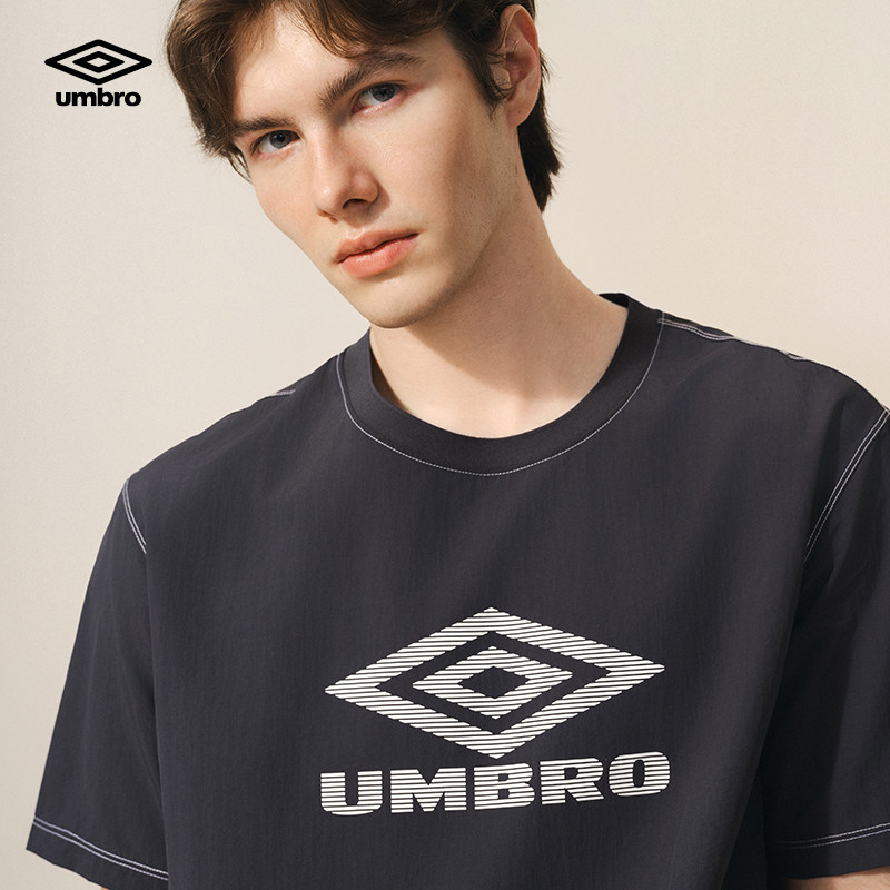 umbro茵宝官方短袖新款足球复古撞色圆领休闲男运动T恤衫抽绳上衣,淘宝优惠券,粉丝福利购,淘宝优惠卷