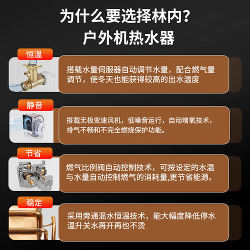 Rinnai/林内 REU-A1620W(K)-CH进口室外燃气热水器室外防冻恒温 - 图1