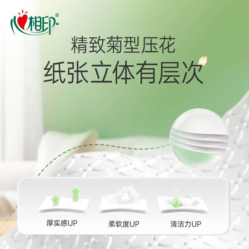 心相印茶语精选悬挂式抽纸巾整箱实惠装家用卫生纸壁挂纸抽280抽