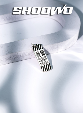 手午原创｜EVA警报吊坠NERV机关925银男潮挂件复古项链个性动漫