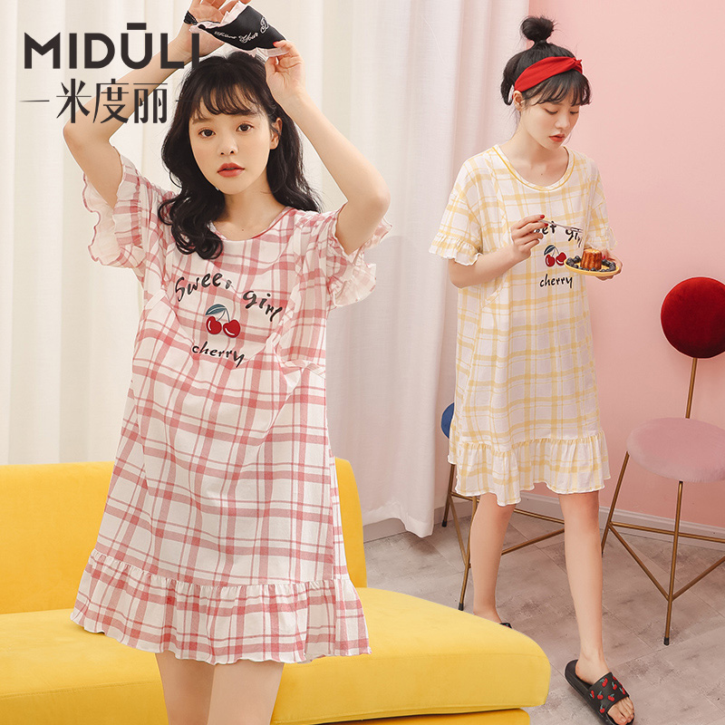月子服夏季薄款孕妇睡裙宽松怀孕期睡衣哺乳衣产后喂奶衣服家居服 月子服夏季薄款孕妇睡裙宽松怀孕期睡衣哺乳衣产后喂奶衣服家居服