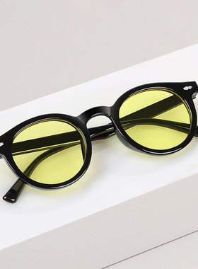 墨镜权志龙黄色复古风同款眼镜
