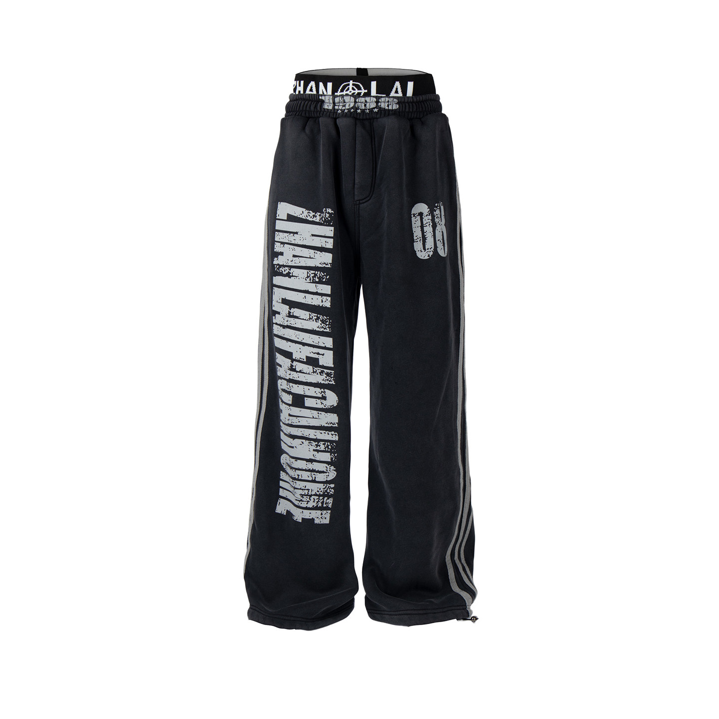 UOTOO美式复古双腰头洗水休闲加绒卫裤男女潮流街舞阔腿运动长裤,淘宝优惠券,粉丝福利购,淘宝优惠卷