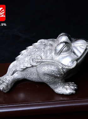 锡都个旧纯锡特大金蟾摆件