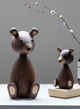 小熊木质儿童设计师北欧风摆件