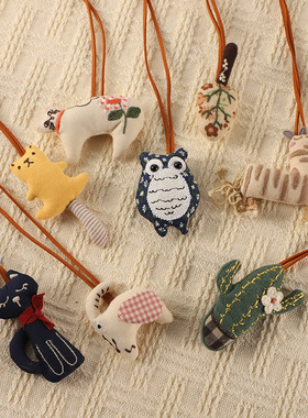 韩系手作布艺挂脖儿童项链可爱甜美衣服毛衣链秋冬穿搭配饰胸针