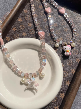 尚水晶项链可爱卡通潮流KT猫