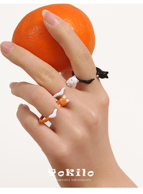 ins风可爱童趣动物造型戒指