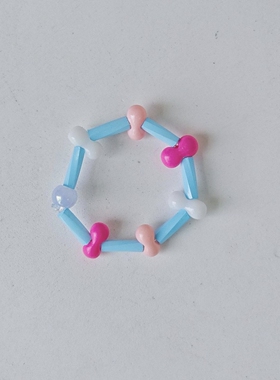 清新夏日串珠戒指可爱多巴胺清新配色手工制作戒指米珠戒指