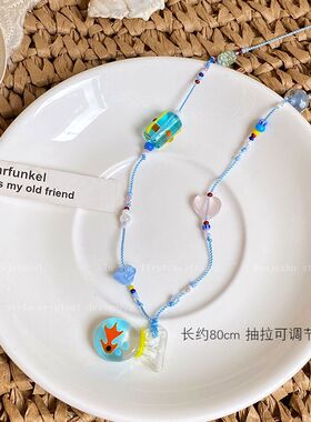 小鱼福袋~锦鲤吊坠配裙子长款项链女生日常百搭适合夏天戴的配饰