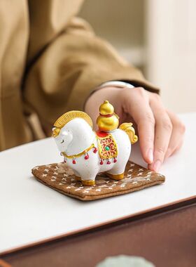 国潮马上有财马摆件办公室玄关装饰摆件年会送客户伴手礼生日礼物