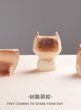 热款树脂猫猫水晶盲盒小摆件扩香石盲盒公仔手办桌面摆件装饰惊喜