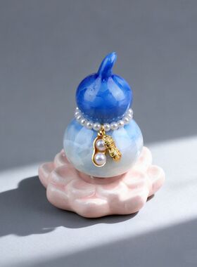 景德镇创意陶瓷转转葫芦摆件 可旋转桌面装饰 中式福禄寓意工艺品