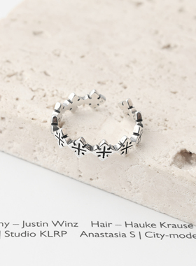 【现货】纯银欧美十字架戒指