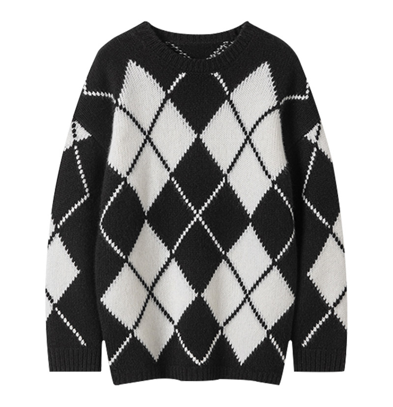 气质和舒适共存！重磅加厚菱格提花山羊绒衫女圆领纯羊绒毛衣宽松,淘宝优惠券,粉丝福利购,淘宝优惠卷