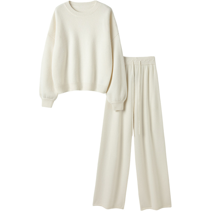 穿上瞬间起范~100%纯羊绒灯笼袖加厚羊绒衫女毛衣阔腿裤羊绒套装,淘宝优惠券,粉丝福利购,淘宝优惠卷