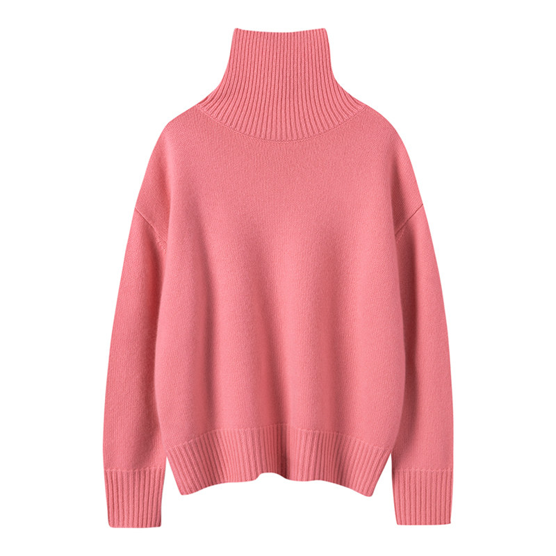 理性优雅！定染蜜桃粉~重磅高领羊绒衫女加厚纯羊绒毛衣宽松慵懒,淘宝优惠券,粉丝福利购,淘宝优惠卷