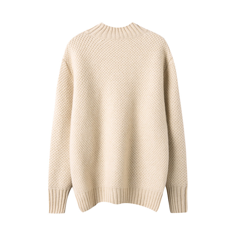 品味穿衣显贵~烟雾感复古编织半高领羊绒衫女纯羊绒宽松毛衣加厚,淘宝优惠券,粉丝福利购,淘宝优惠卷