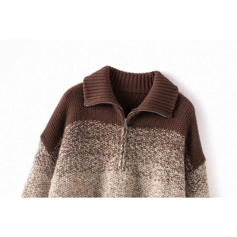 硬实力牛货！高端慵懒风100%纯山羊绒衫毛衣女宽松型冬季高领撞色,淘宝优惠券,粉丝福利购,淘宝优惠卷