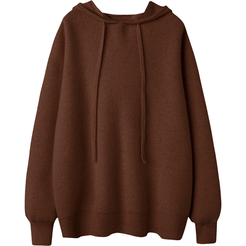 重磅推荐！稀有日本订单~美拉德四平针连帽羊绒衫女卫衣加厚毛衣,淘宝优惠券,粉丝福利购,淘宝优惠卷