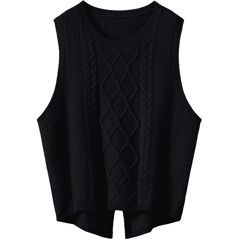 不容错过！好搭~针织山羊绒衫女马甲无袖后开叉纯羊绒打底衫秋冬,淘宝优惠券,粉丝福利购,淘宝优惠卷