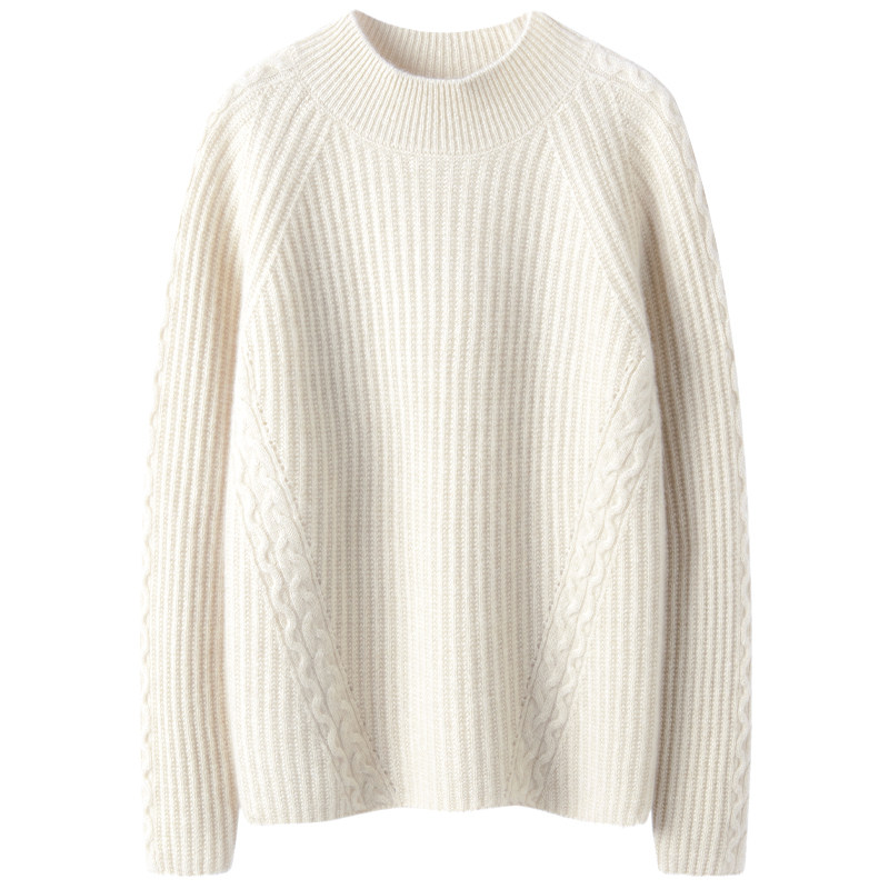 由内而外的精致~加厚羊绒衫女100纯山羊绒半高领宽松纯羊绒毛衣,淘宝优惠券,粉丝福利购,淘宝优惠卷